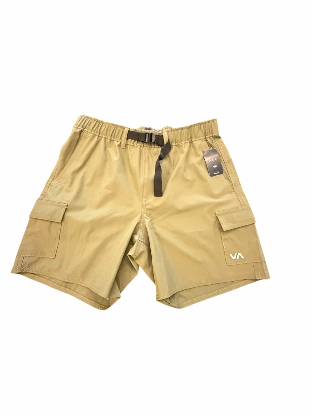 RVCA Bob Ew Hybrid 17 Shorts Mens Small Olive Green Web Belt Cargo Pockets NEW